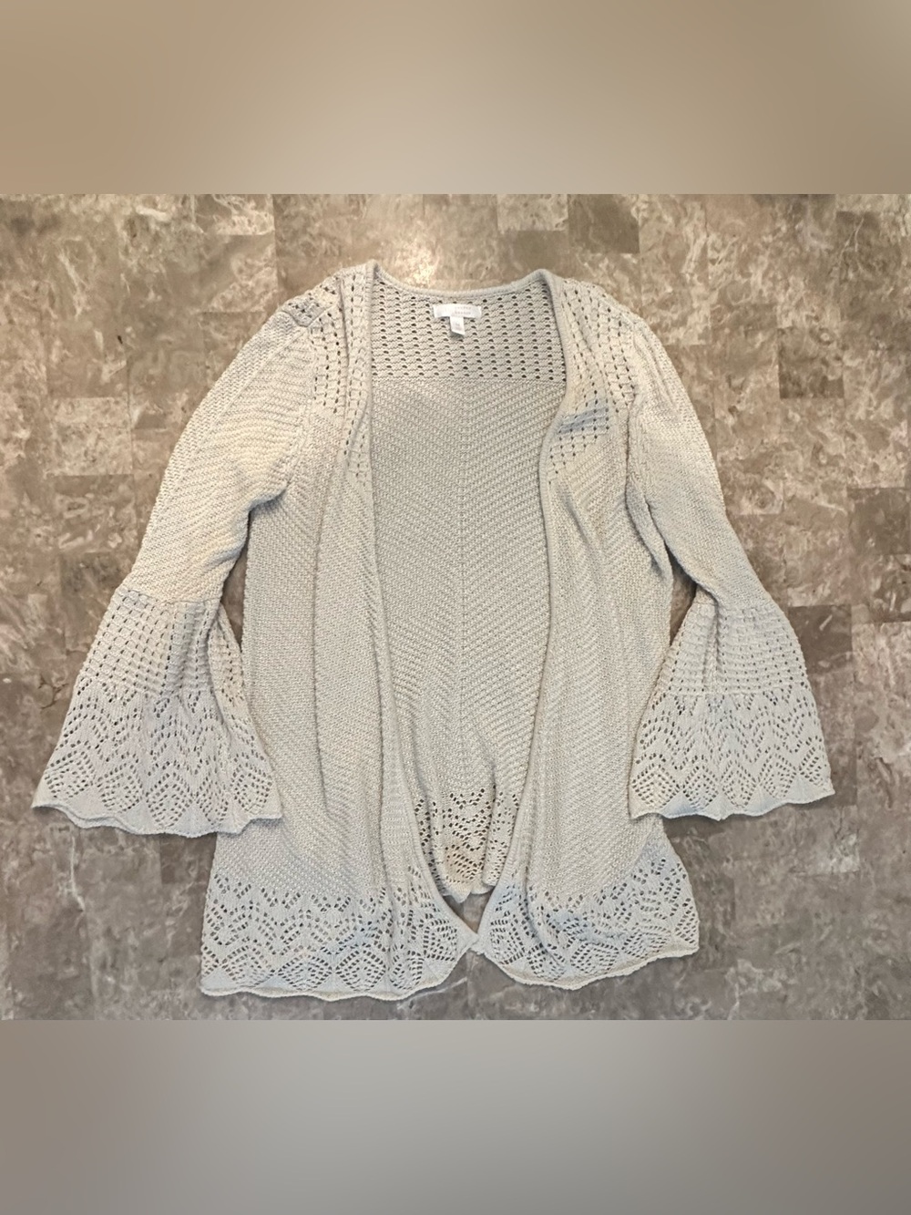 Lauren Conrad Bell Sleeve Open Front Knit Cardigan Womens Medium